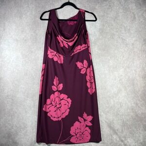 Vintage Casual Corner Dress‎ Womens Small Burgundy Red Floral Artsy Fairy Y2K
